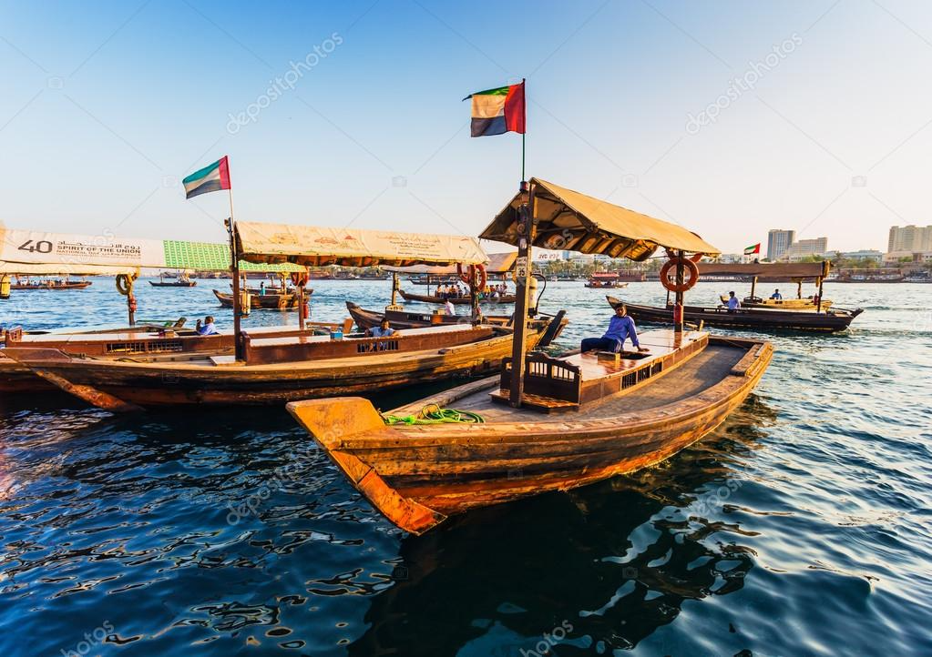 Old and new Dubai city landmarks